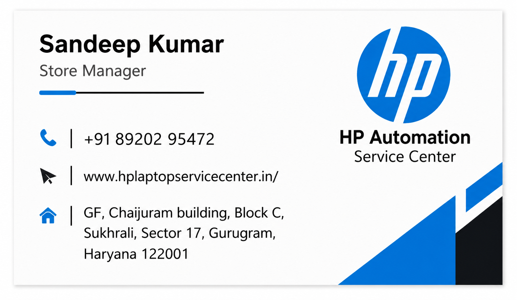 HP Business Card Example - Business Card Examples, AI Business Card Generator