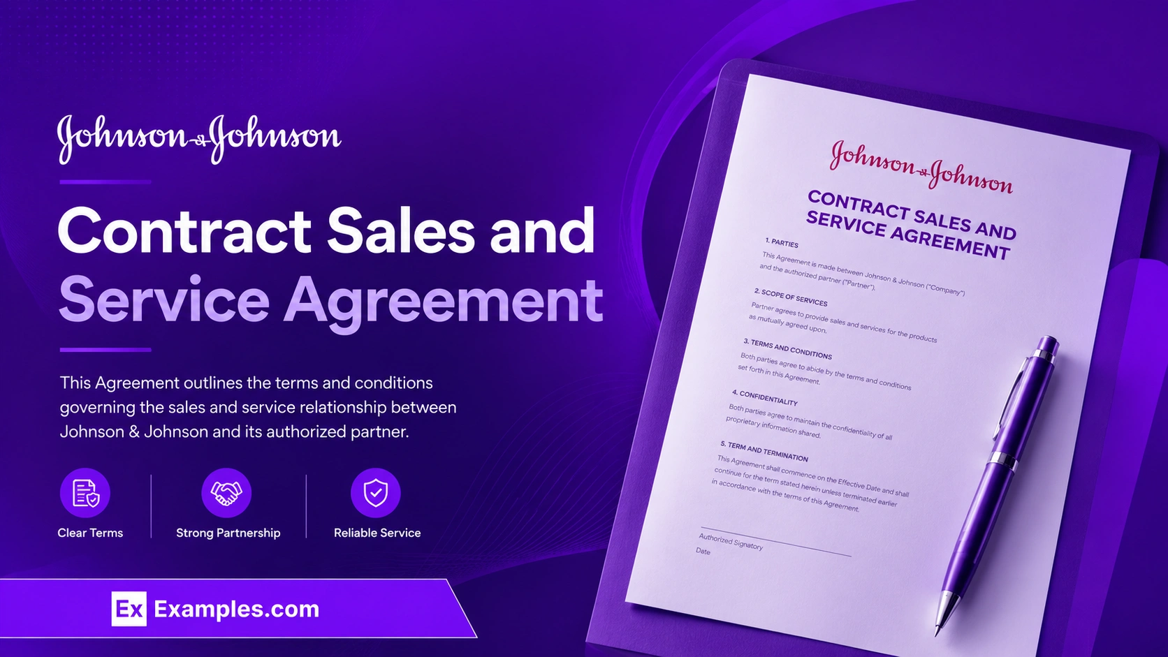 Johnson & Johnson Contract Sales and Service Agreement