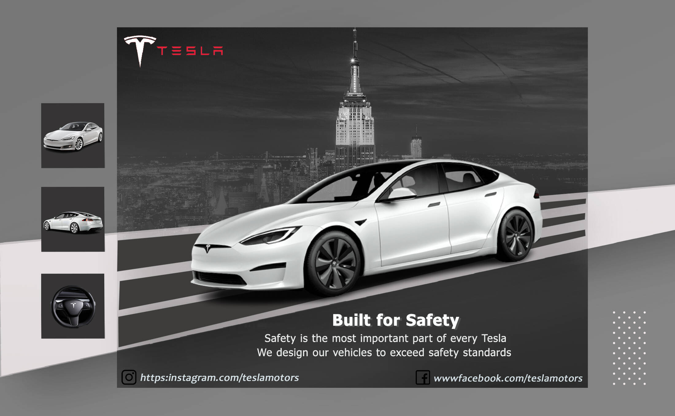 Tesla Electric Car Safety Banner