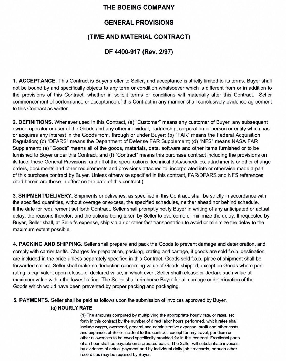 The Boeing Company General Provisions - Free AI Contract Generator, 50+ Real Contract Examples