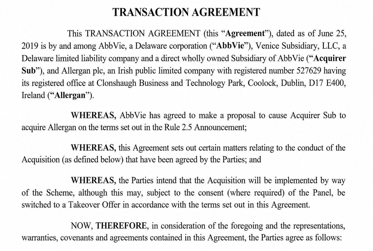AbbVie Agreements  - Free AI Agreement Generator, 50+ Real Agreement Examples