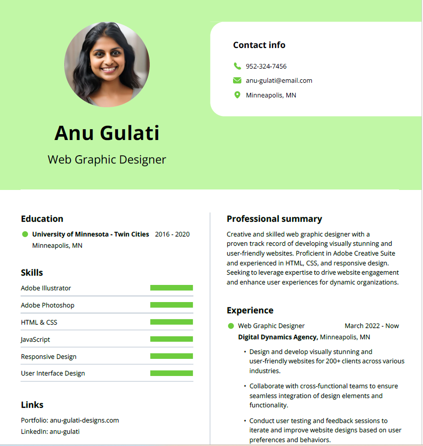 Adobe Graphic Designer Resume - Free AI Resume Bulider, 50+ Real Resume Examples