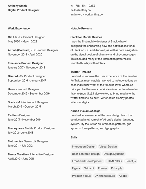 Airbnb Product Designer Resume - Free AI Resume Bulider, 50+ Real Resume Examples