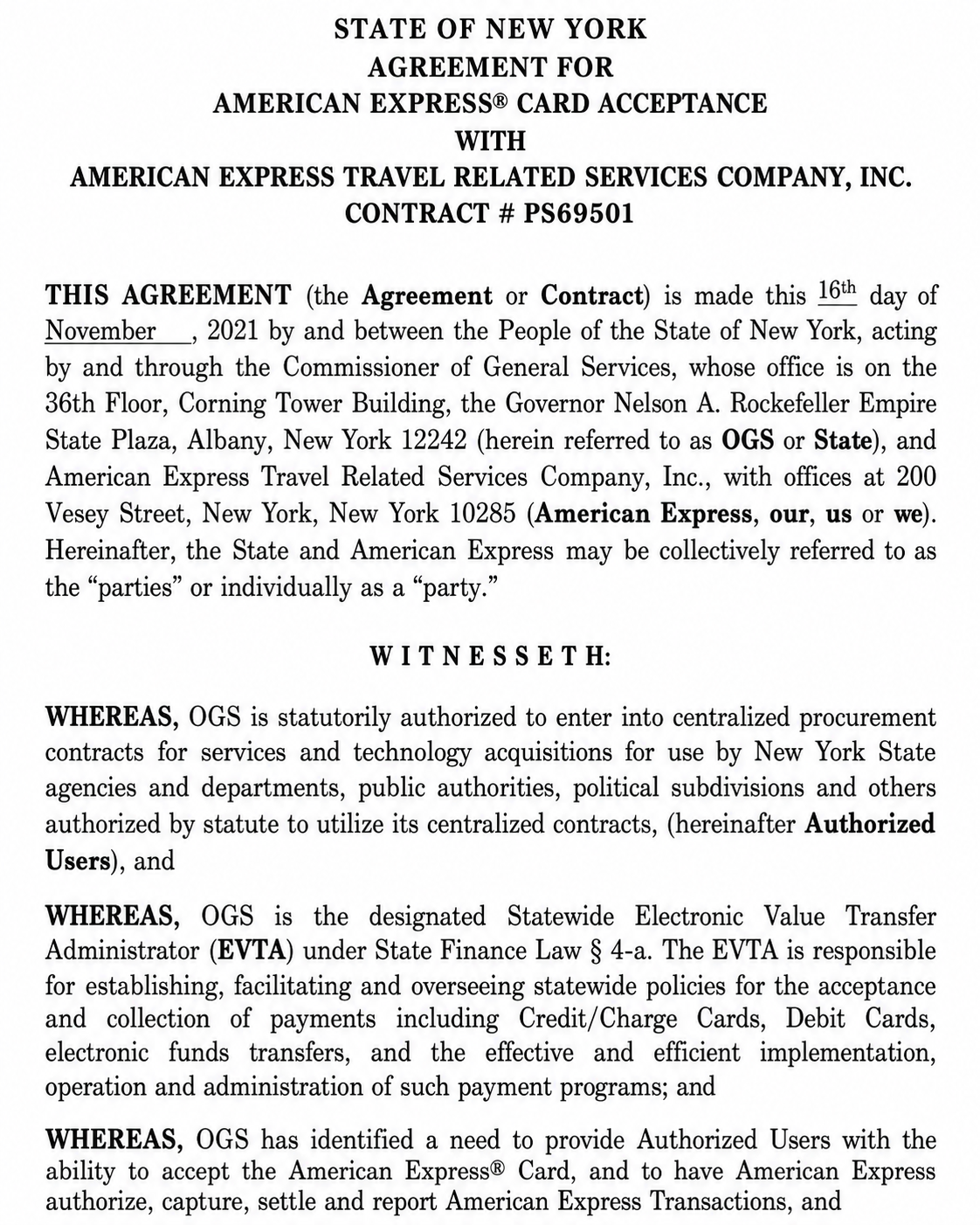 American Express Agreements  - Free AI Agreement Generator, 50+ Real Agreement Examples