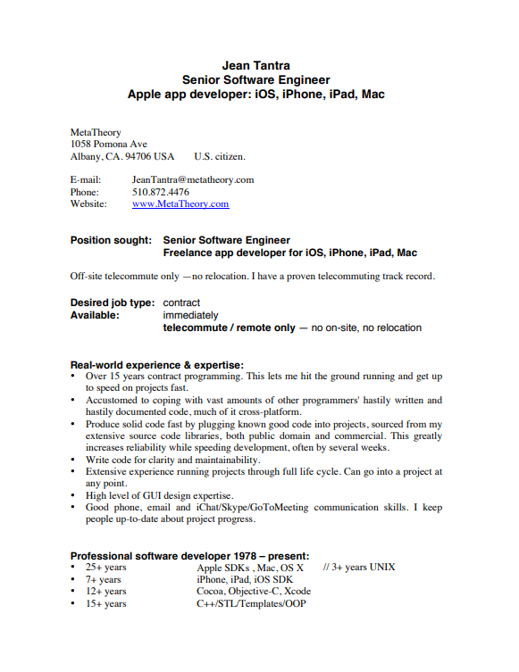 Apple Mobile App Developer Resume - Free AI Resume Bulider, 50+ Real Resume Examples