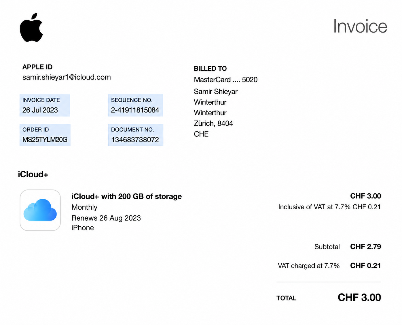 Apple Invoice  - Free AI Invoice Generator, 50+ Real Invoice Examples