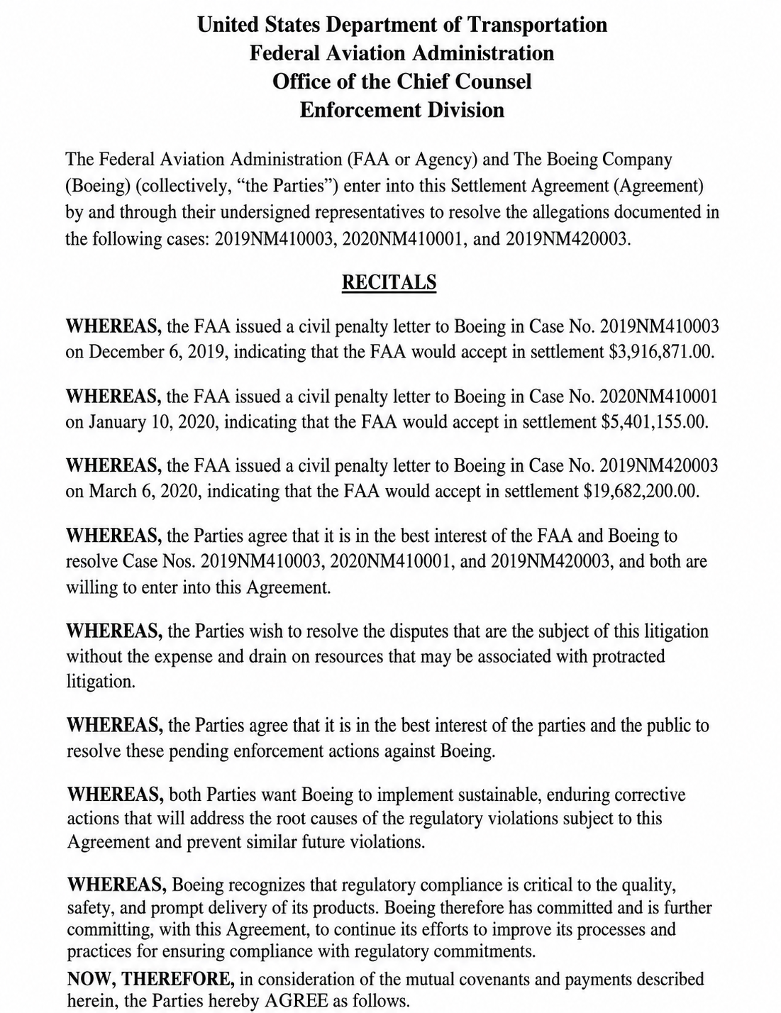 Boeing Agreements  - Free AI Agreement Generator, 50+ Real Agreement Examples