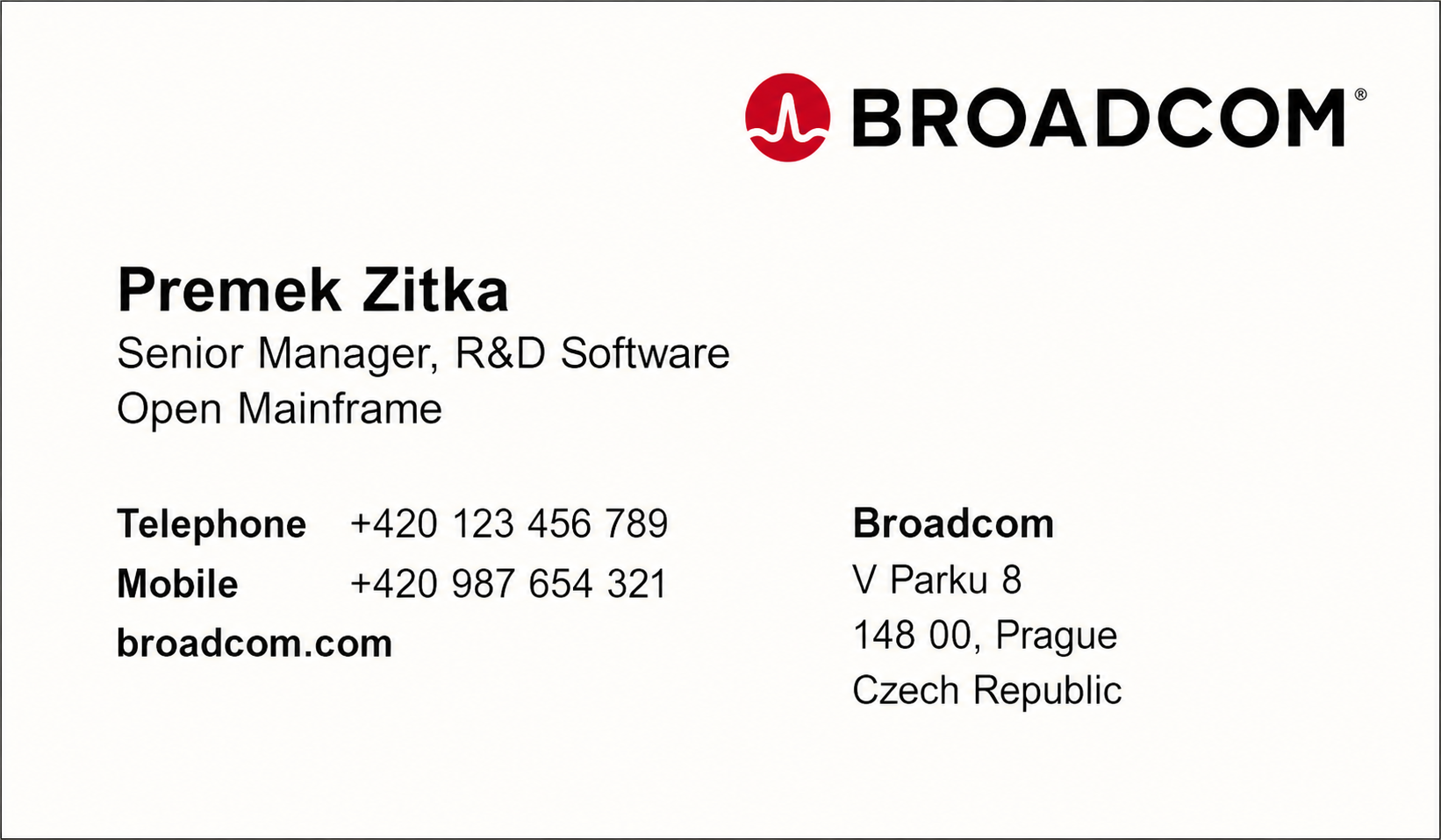 Broadcom Business Card - Business Card Examples, AI Business Card Generator