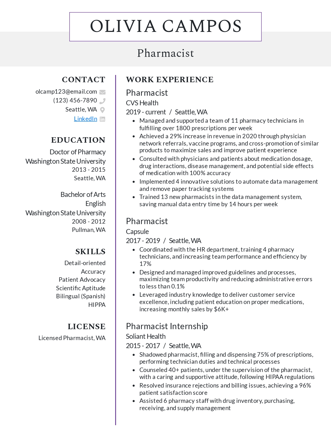 CVS Health Pharmacist Resume - Free AI Resume Bulider, 50+ Real Resume Examples