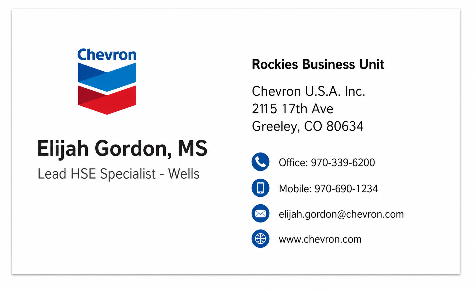 Chevron Energy Business Card - Business Card Examples, AI Business Card Generator