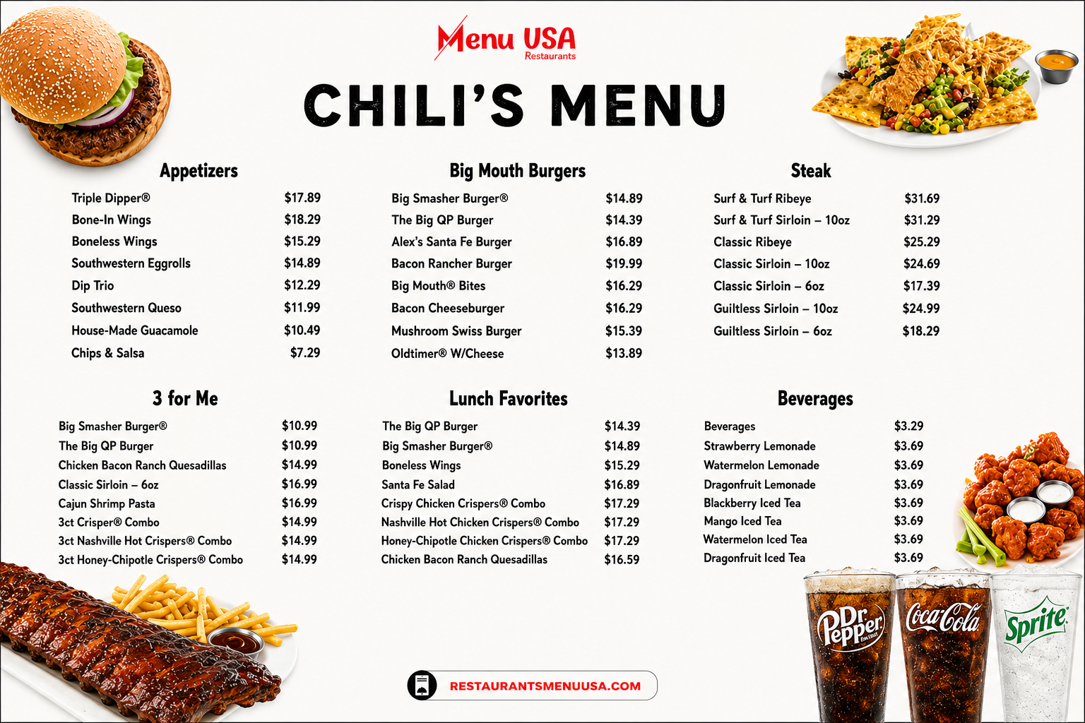 Chili's Menus  - Menu Examples, AI Menu Generator