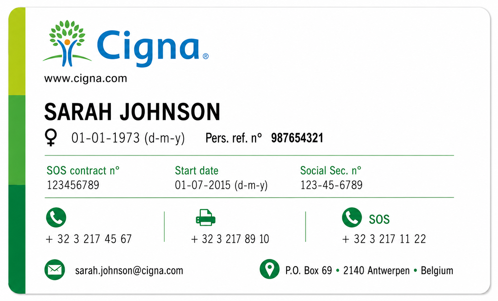Cigna Business Card - Business Card Examples, AI Business Card Generator