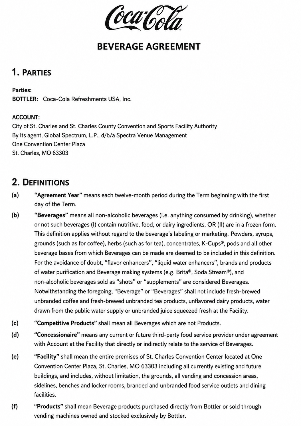 Coca-Cola Agreements  - Free AI Agreement Generator, 50+ Real Agreement Examples