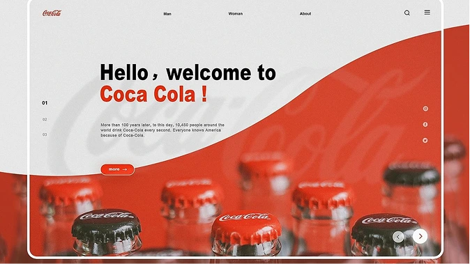 Coca-Cola web page example