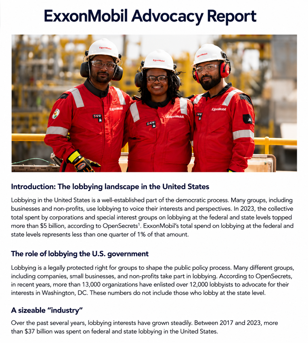 ExxonMobil Reports  - Free AI Report Generator, 50+ Real Report Examples