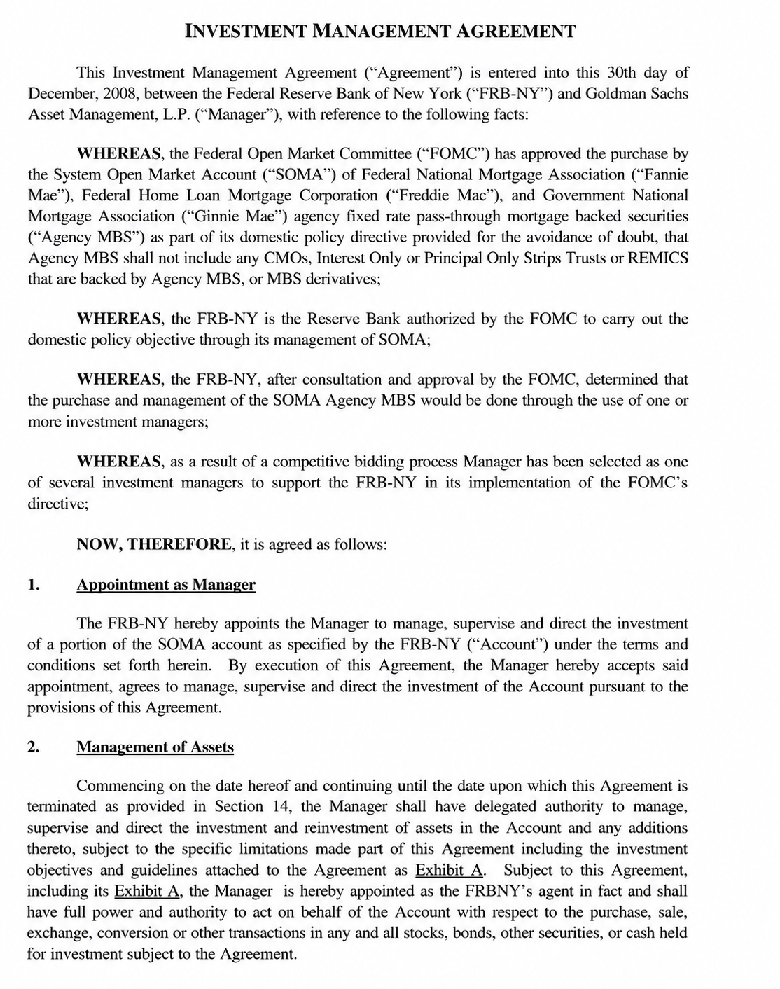Goldman Sachs Agreements  - Free AI Agreement Generator, 50+ Real Agreement Examples