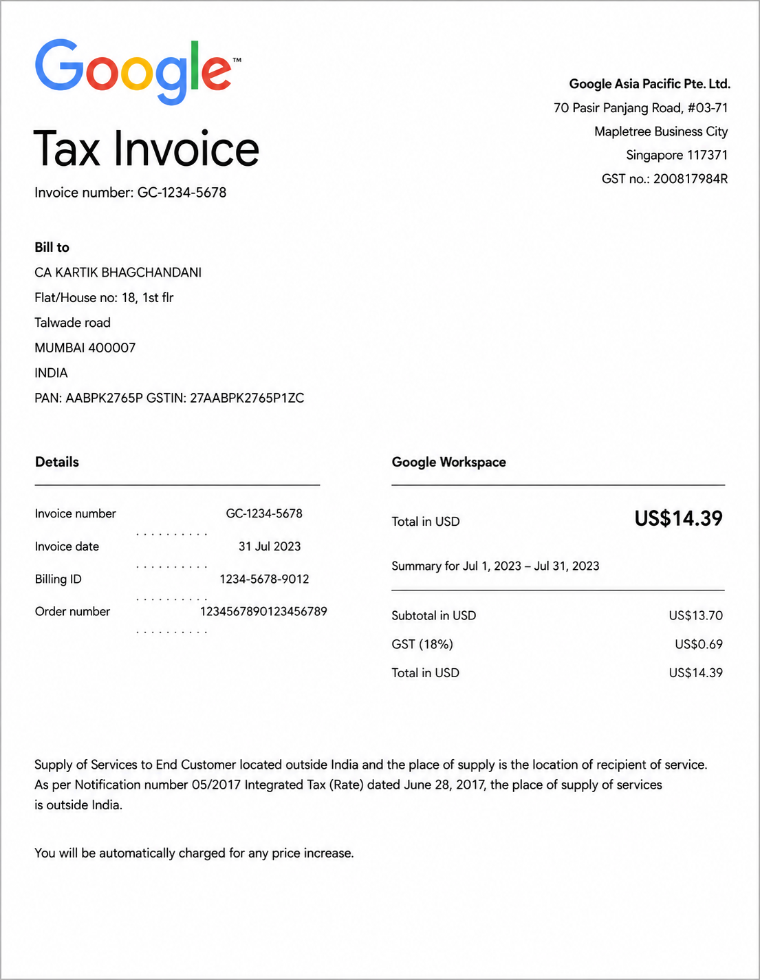 Google Invoice  - Free AI Invoice Generator, 50+ Real Invoice Examples