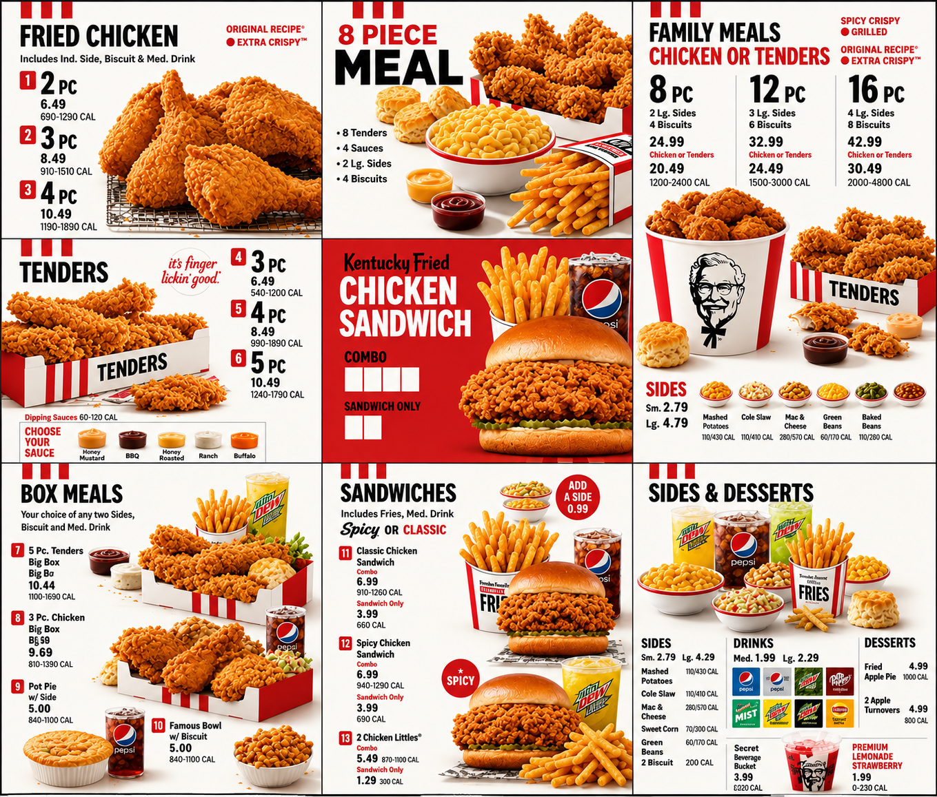 KFC Menus  - Menu Examples, AI Menu Generator