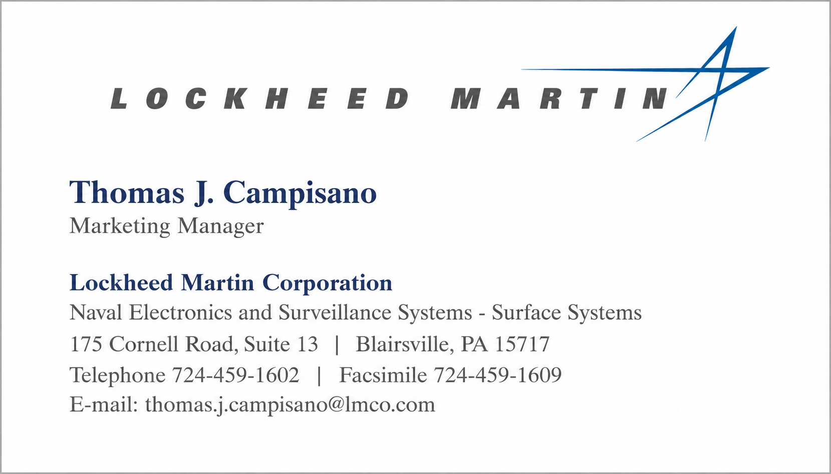 Lockheed Martin Business Card - Business Card Examples, AI Business Card Generator