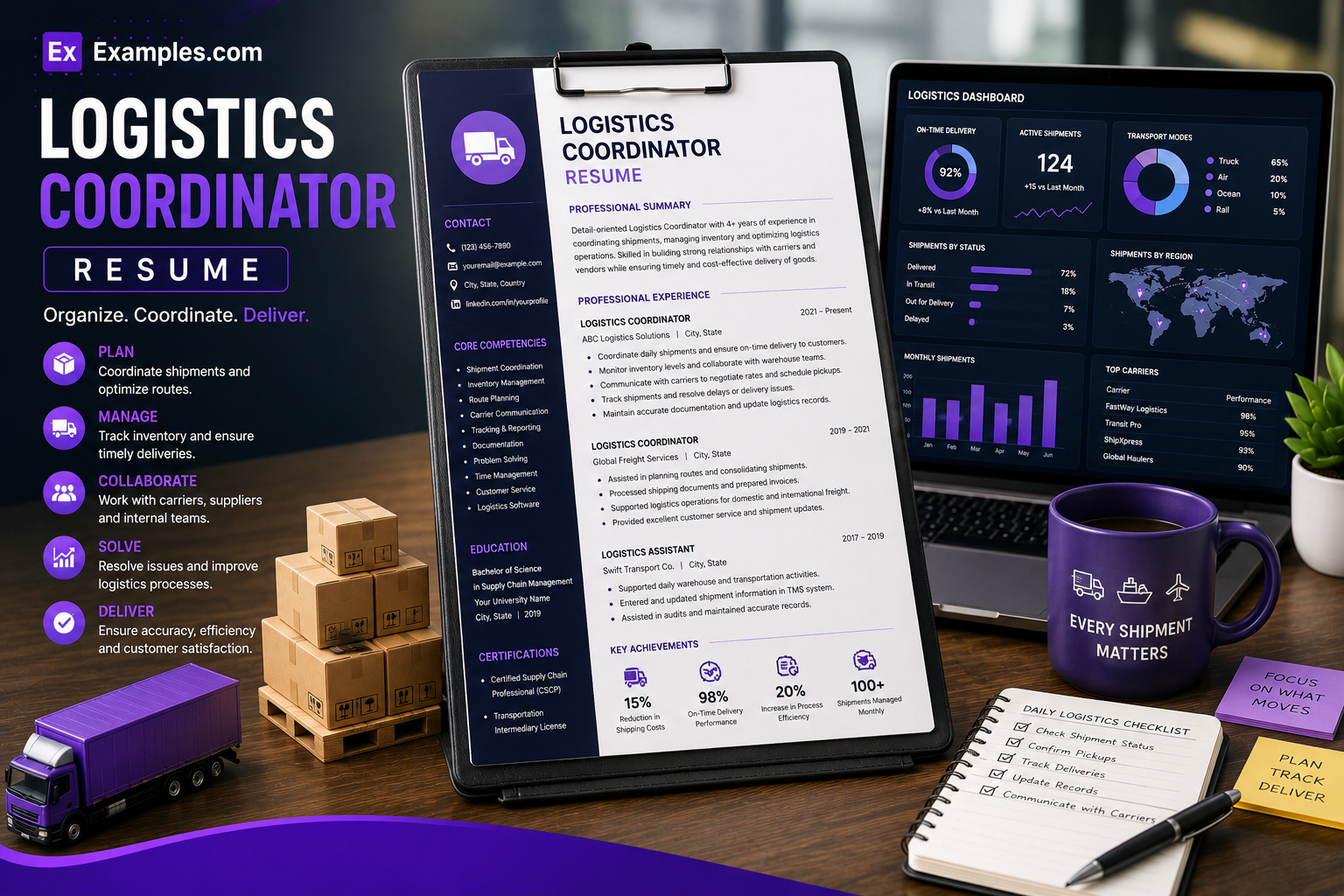 Logistics Coordinator Resume - Free AI Resume Bulider, 50+ Real Resume Examples