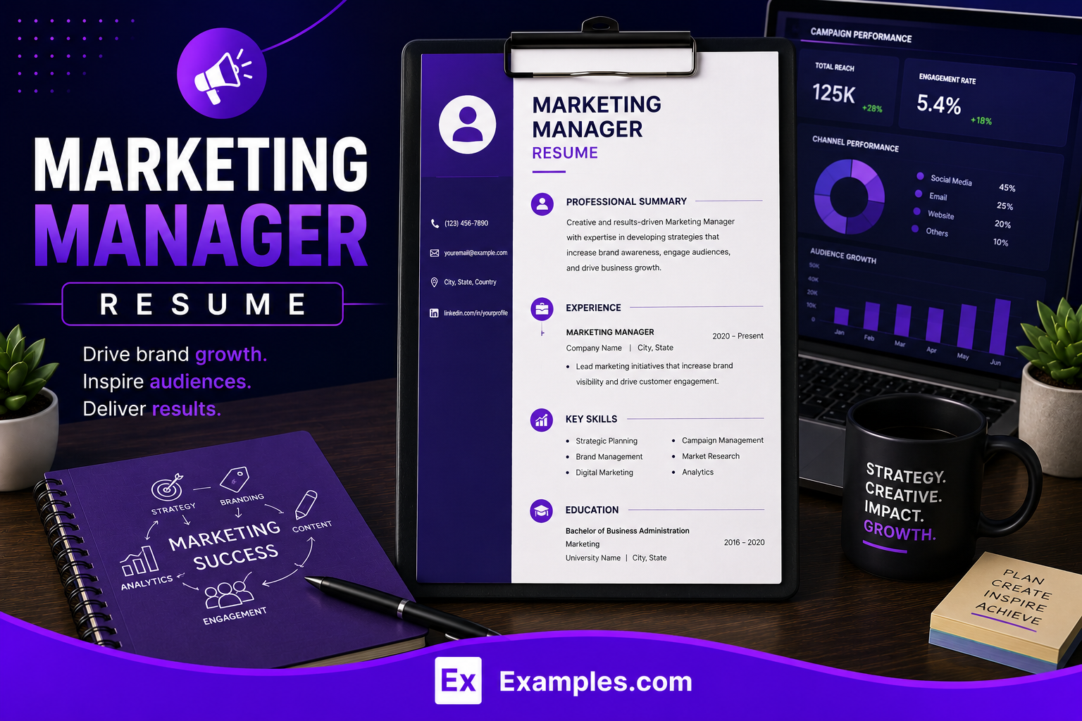 Marketing Manager Resume - Free AI Resume Bulider, 50+ Real Resume Examples