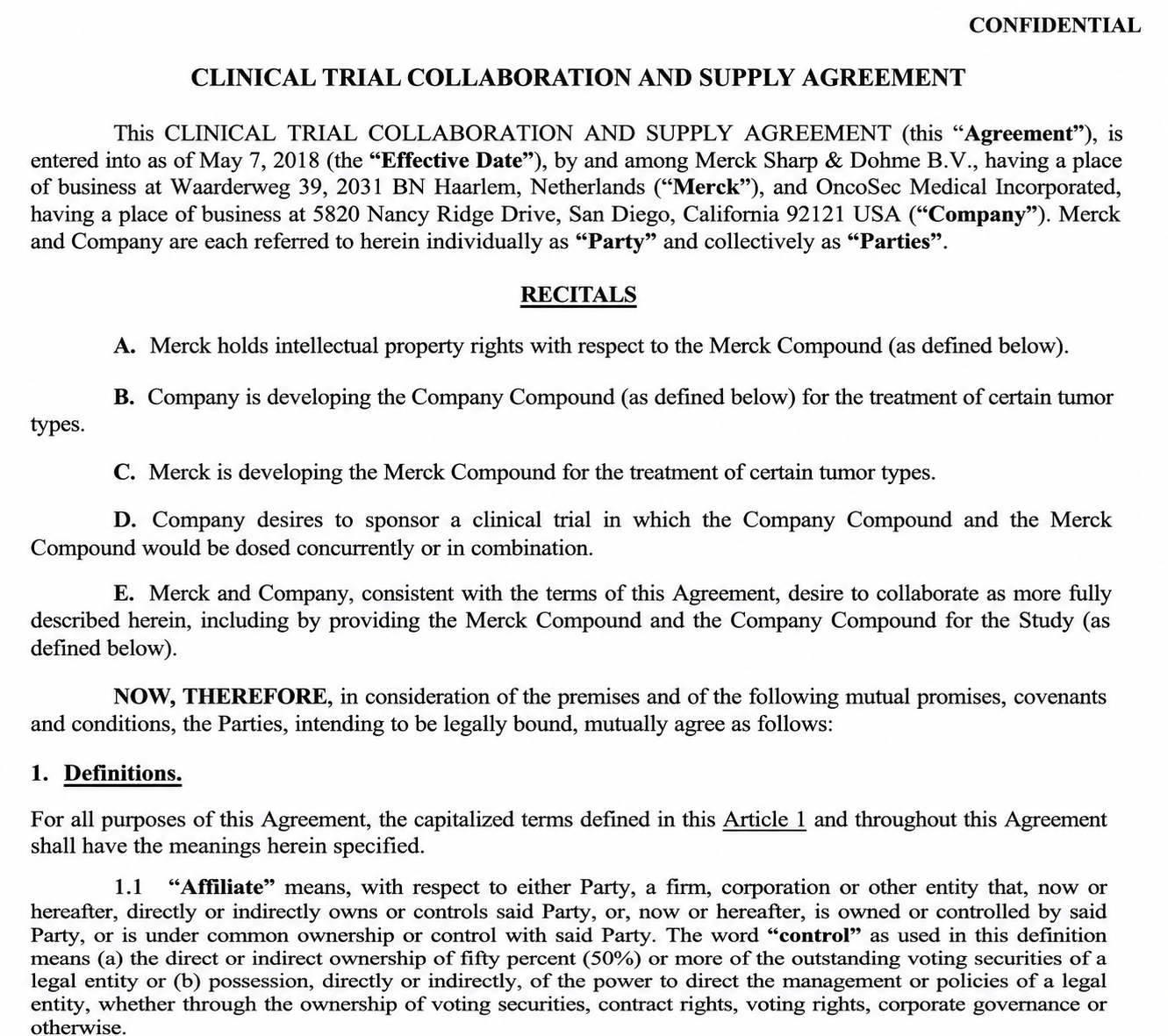 Merck Agreements  - Free AI Agreement Generator, 50+ Real Agreement Examples