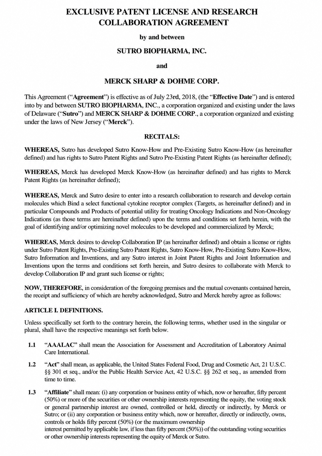 Merck Agreements  - Free AI Agreement Generator, 50+ Real Agreement Examples
