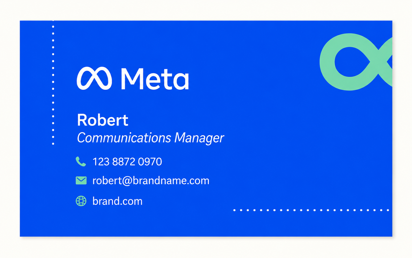 Meta Technology Business Card - Business Card Examples, AI Business Card Generator