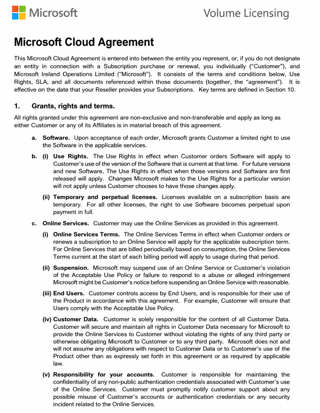 Microsoft Agreements  - Free AI Agreement Generator, 50+ Real Agreement Examples