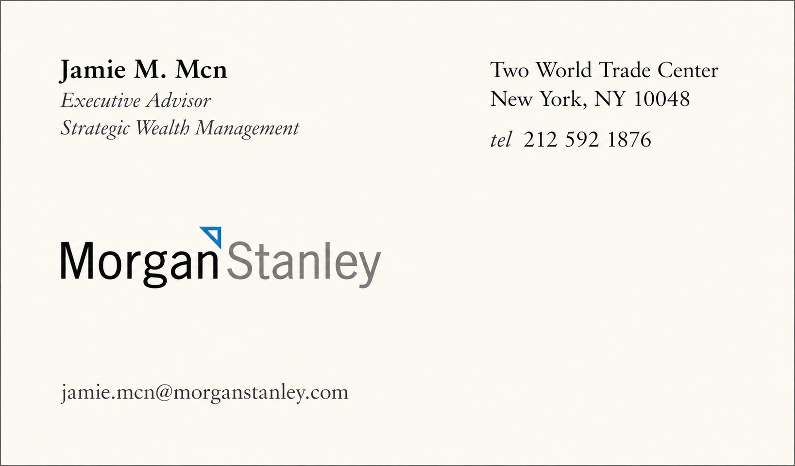 Morgan Stanley Business Card - Business Card Examples, AI Business Card Generator