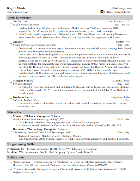 Netflix Technical Architect Resume - Free AI Resume Bulider, 50+ Real Resume Examples