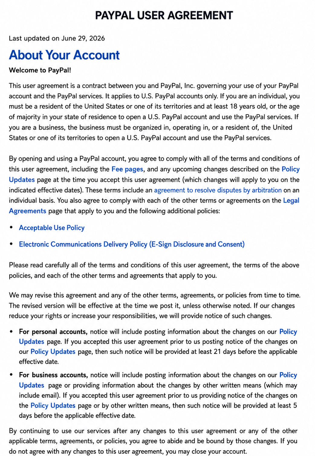 PayPal Agreements  - Free AI Agreement Generator, 50+ Real Agreement Examples