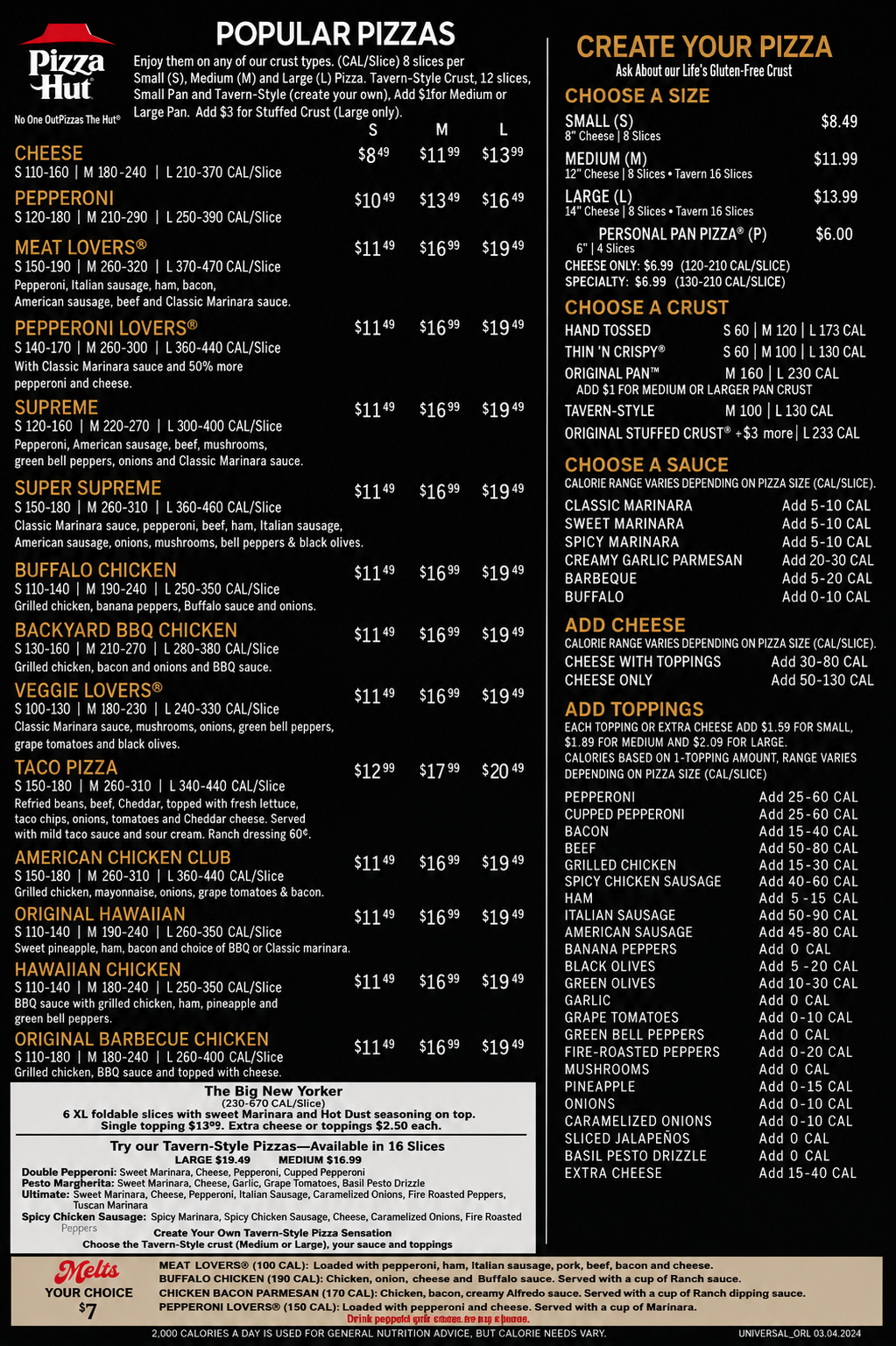 Pizza Hut Menus  - Menu Examples, AI Menu Generator