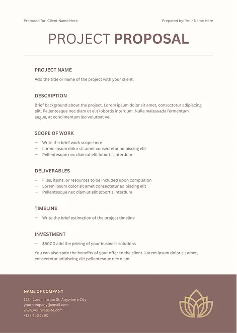 Project Proposal document example