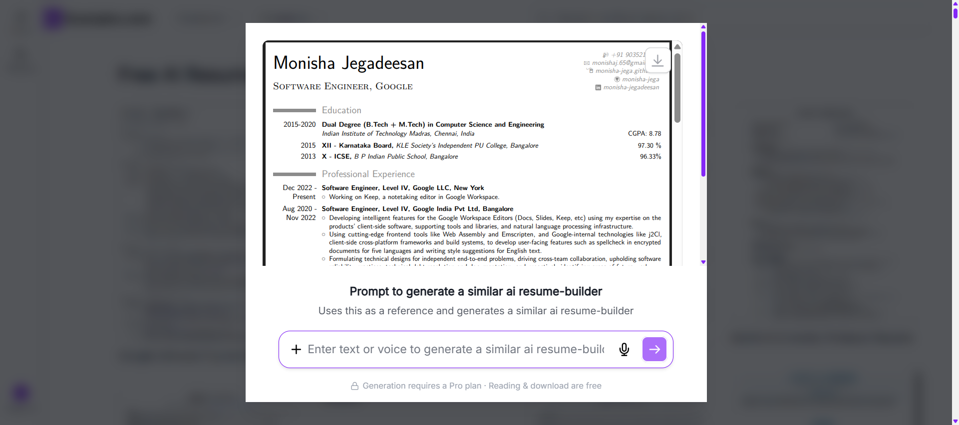 Resume Example