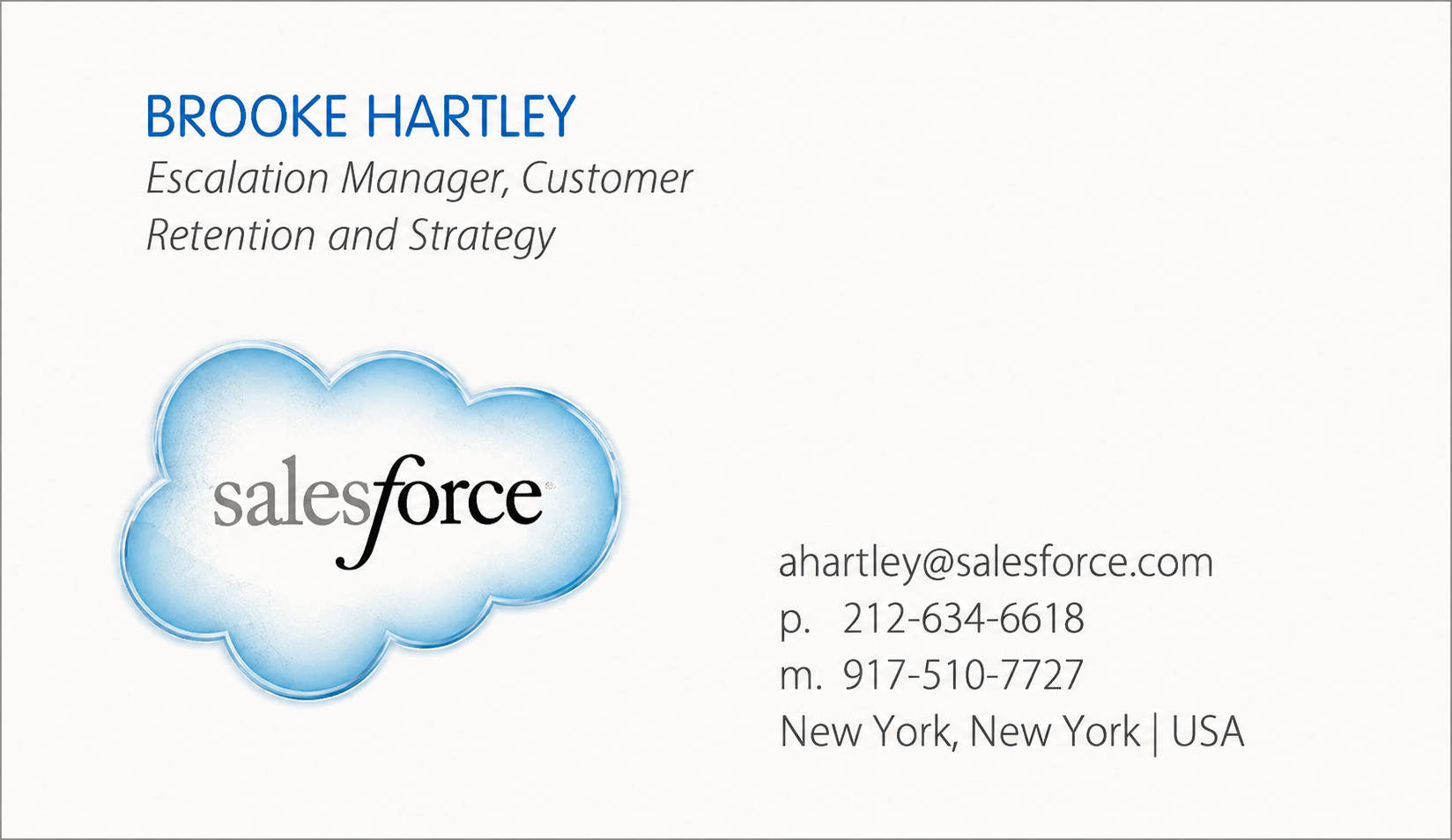 Salesforce Business Card - Business Card Examples, AI Business Card Generator