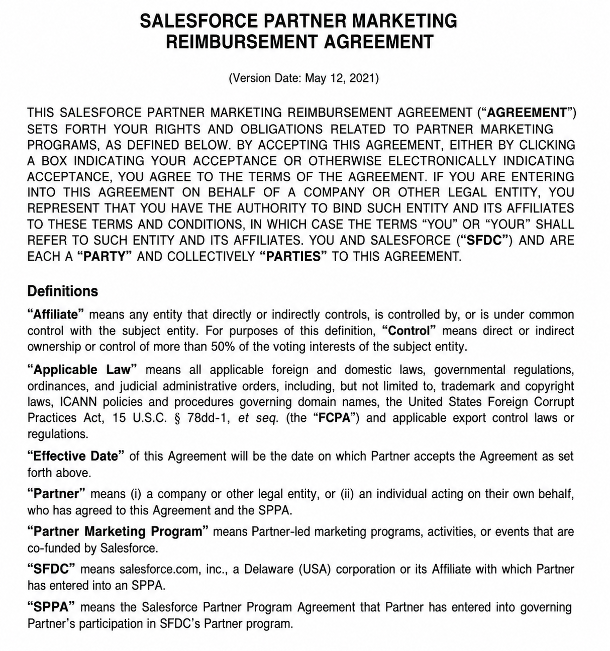 Salesforce Agreements  - Free AI Agreement Generator, 50+ Real Agreement Examples