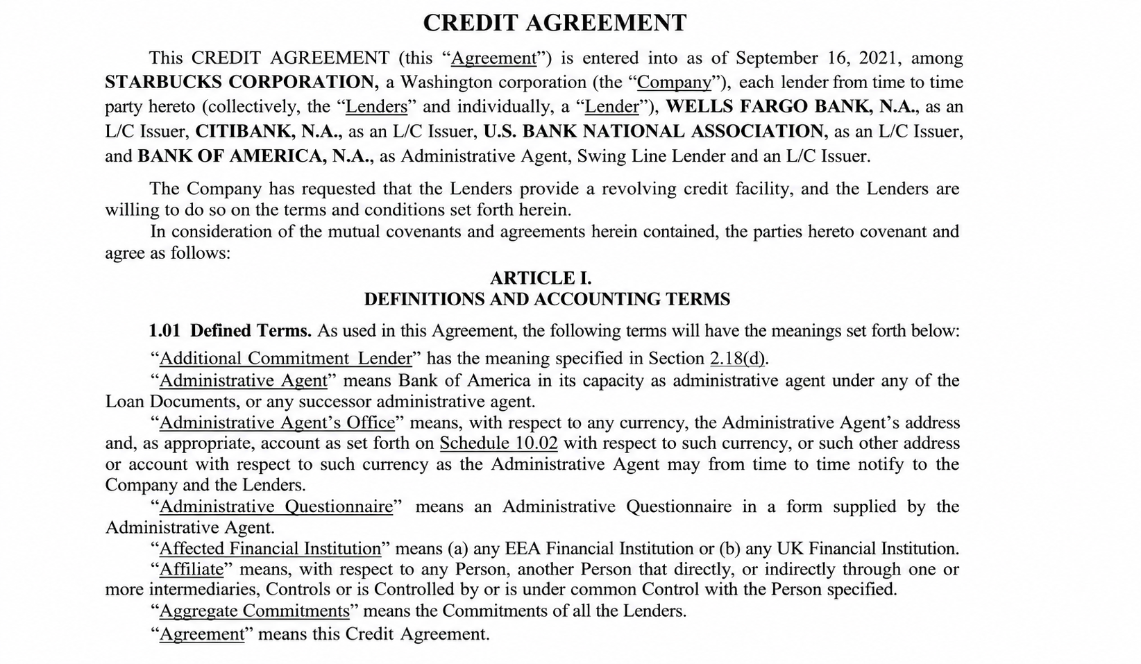 Starbucks Agreements  - Free AI Agreement Generator, 50+ Real Agreement Examples