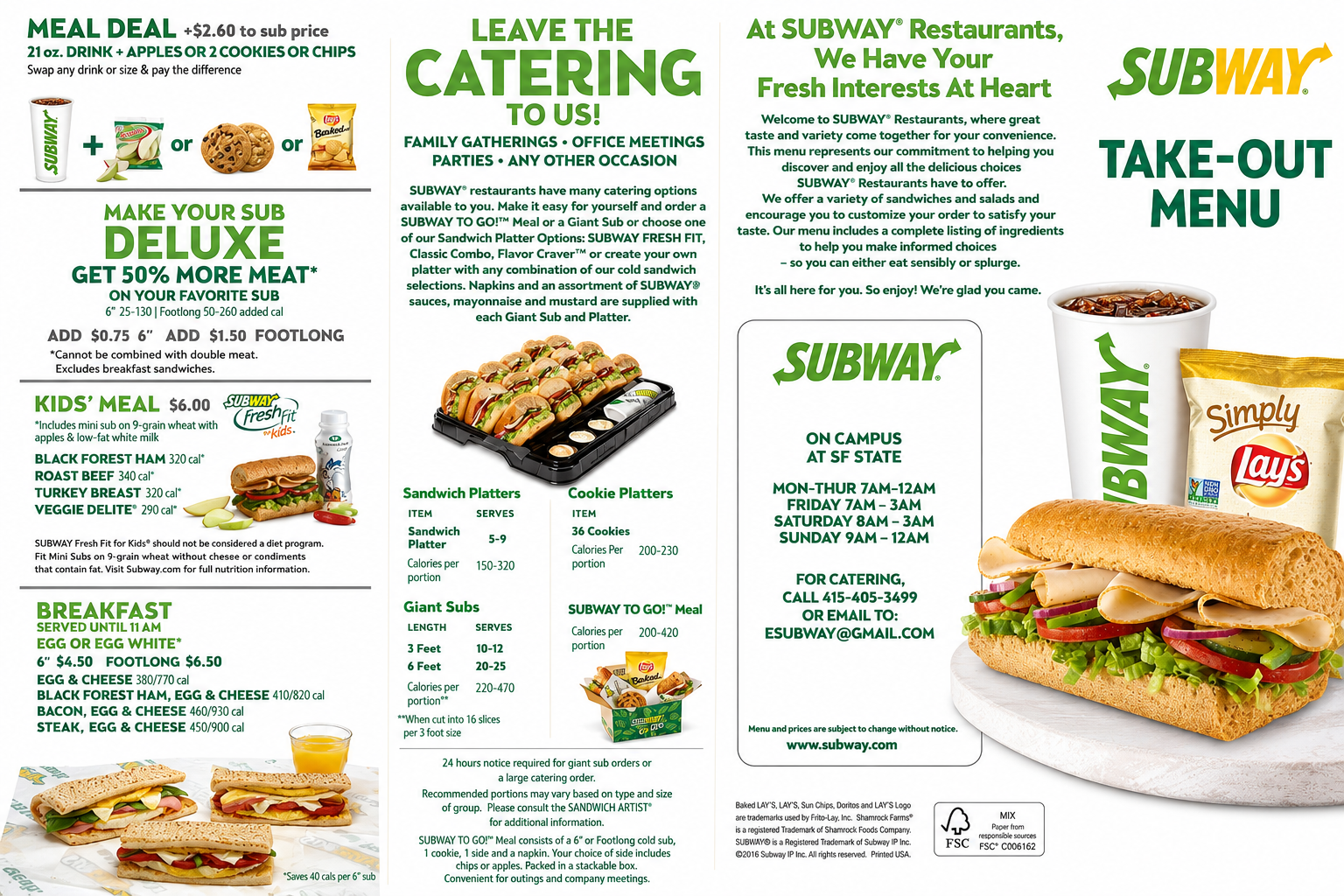 Subway Menus  - Menu Examples, AI Menu Generator