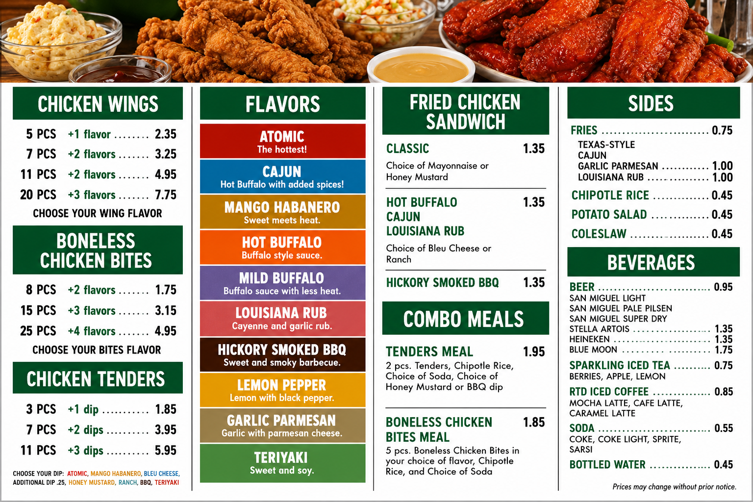 Subway Menus  - Menu Examples, AI Menu Generator
