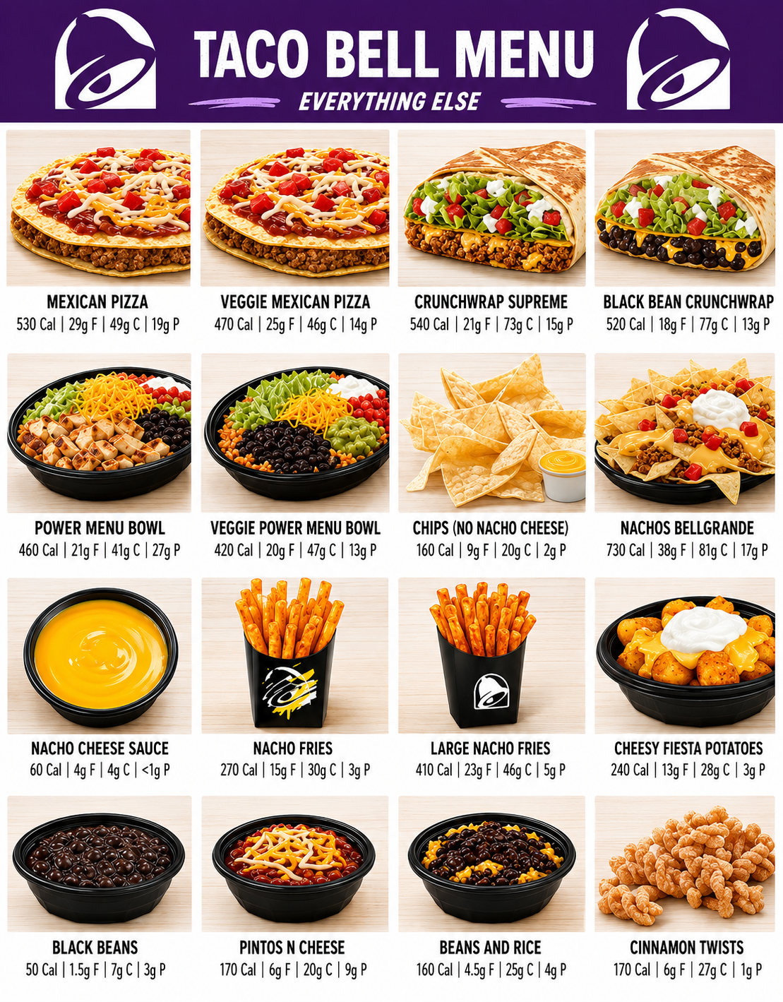 Taco Bell Menus  - Menu Examples, AI Menu Generator