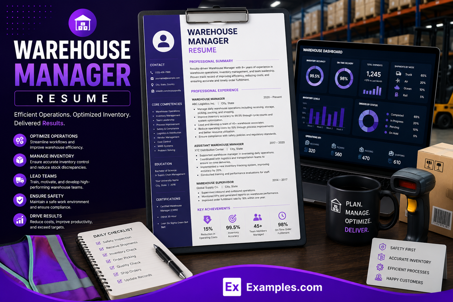 Warehouse Manager Resume - Free AI Resume Bulider, 50+ Real Resume Examples