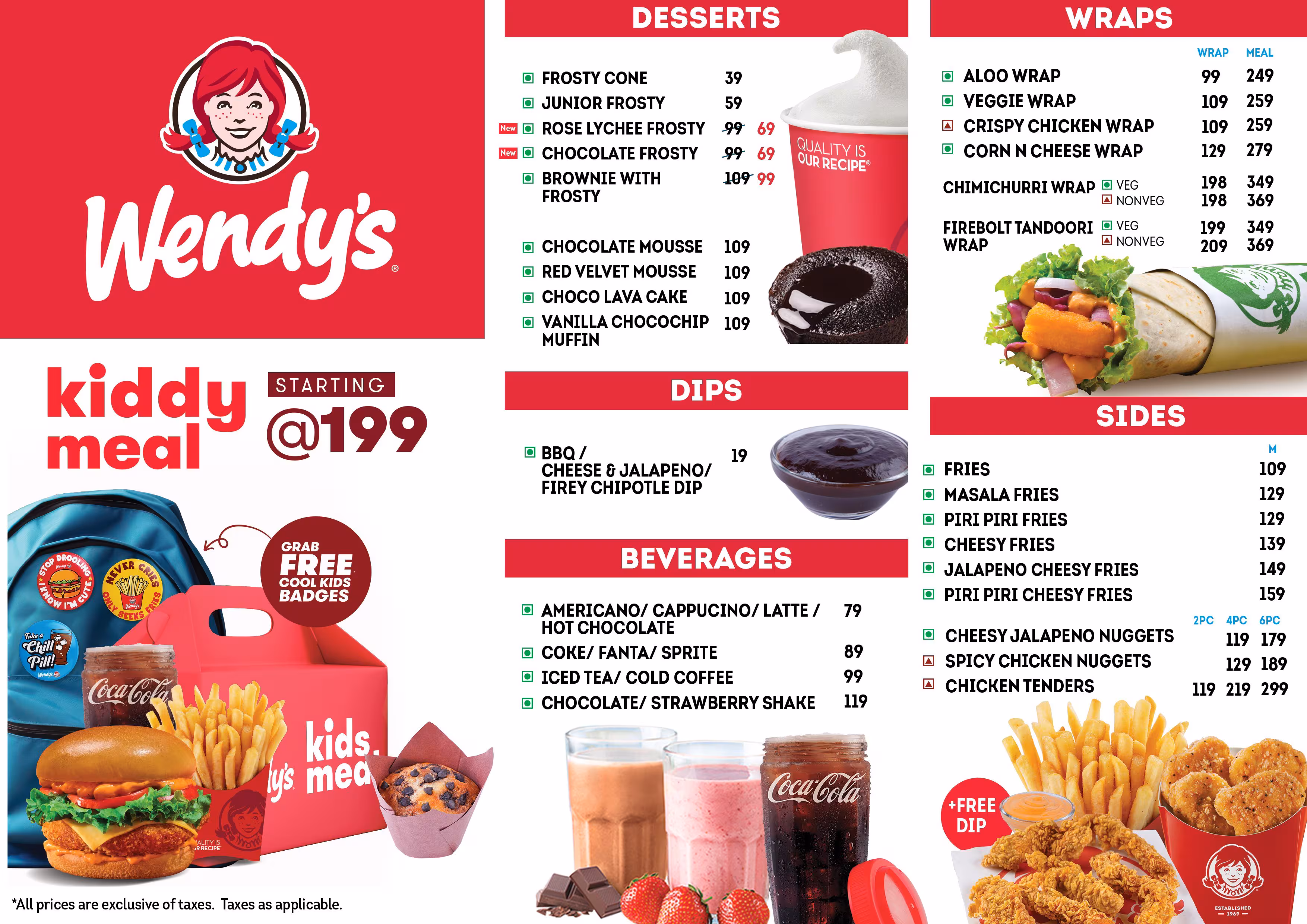 Wendy's Menus  - Menu Examples, AI Menu Generator
