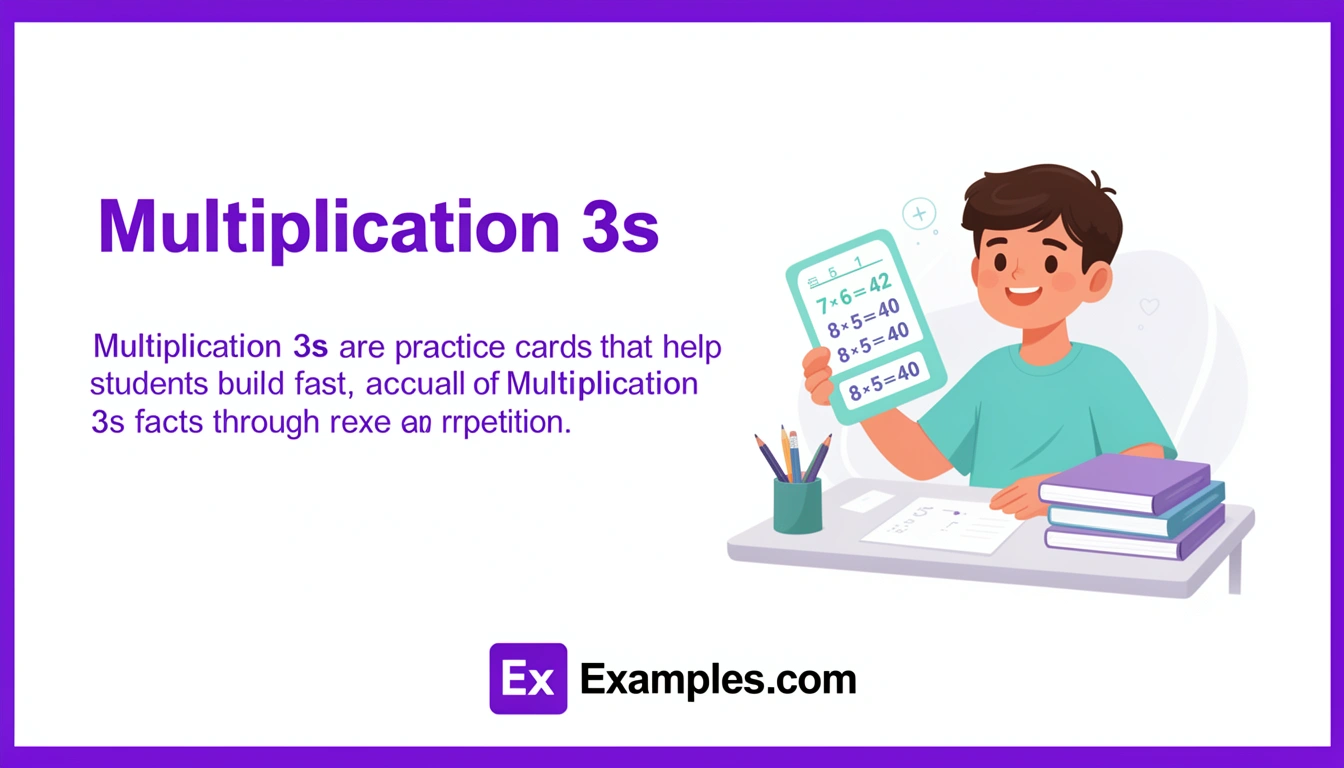 Multiplication 3s Flashcard Examples, Create Multiplication 3s Flashcards with AI