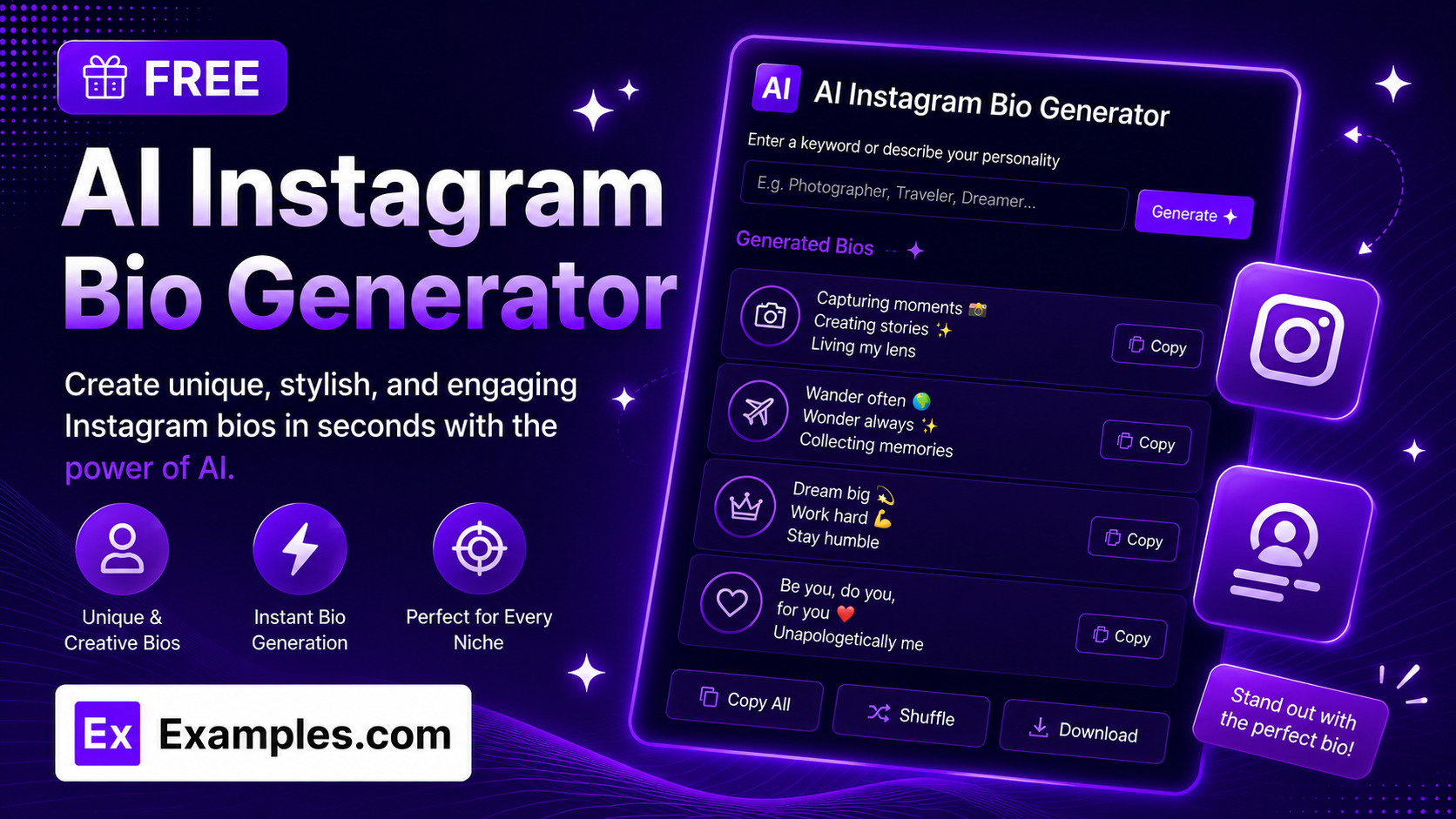 Free AI Instagram Bio Generator