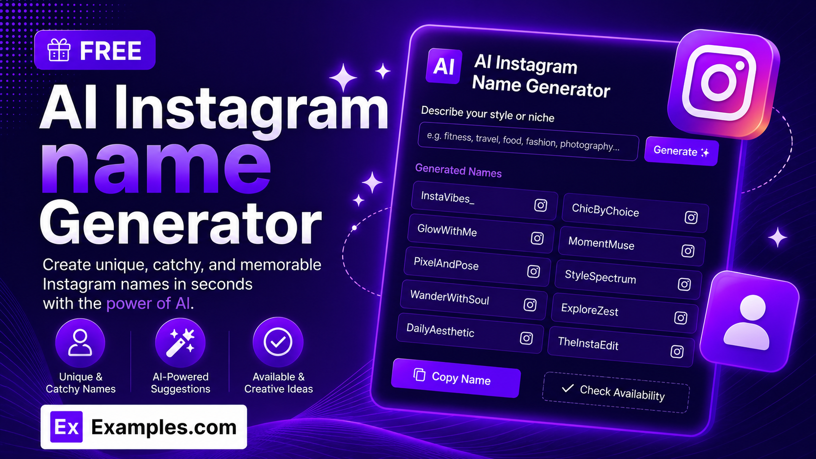 Free AI Instagram name generator