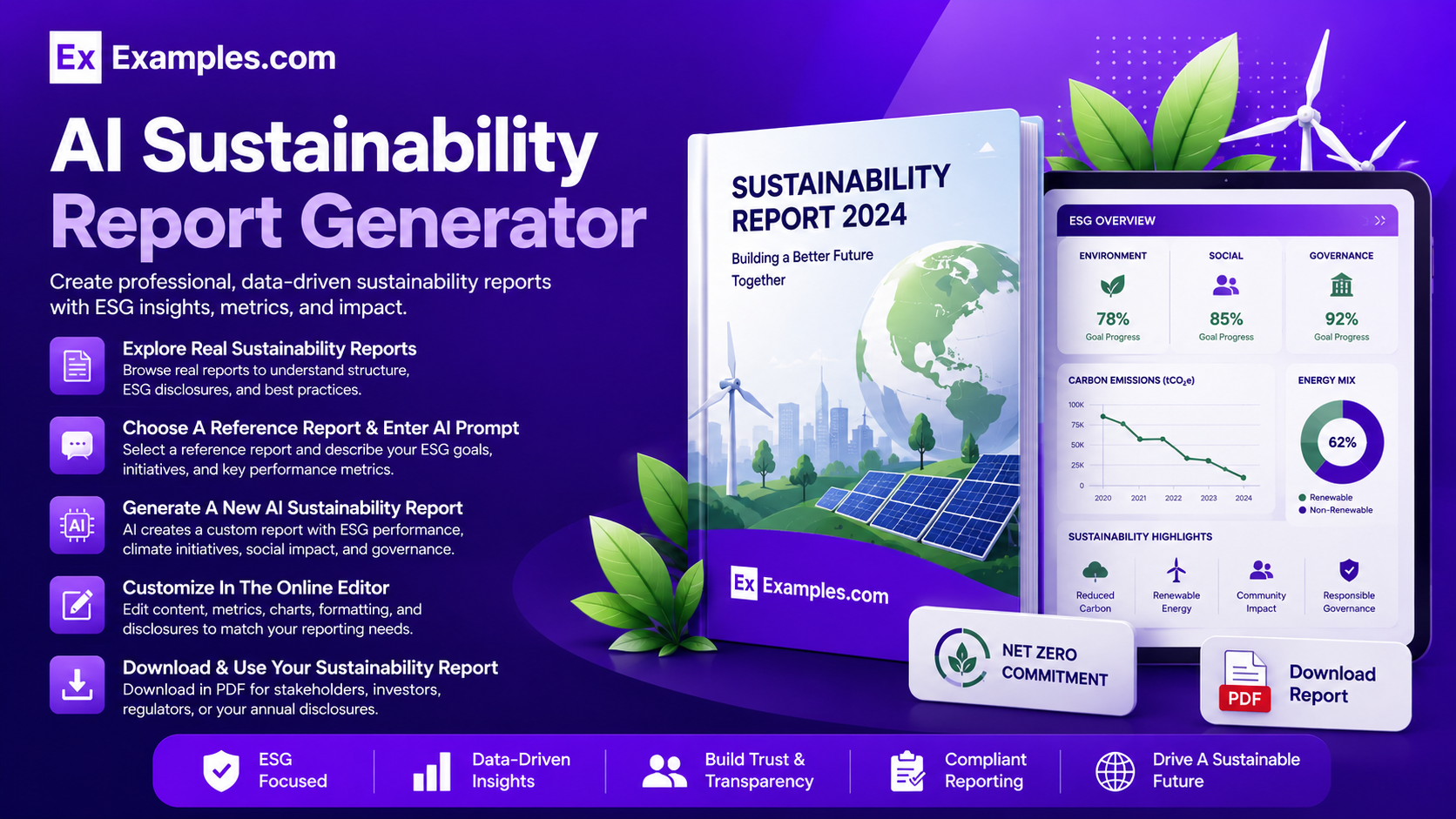 Free AI Sustainability Report Generator, 50+ Real Sustainability Report Examples