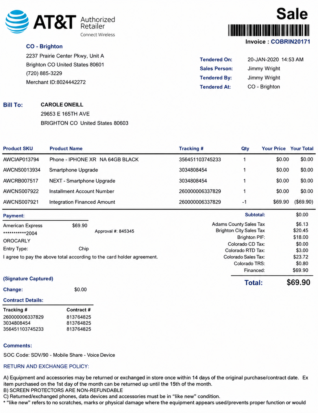 AT&T Invoice  - Free AI Invoice Generator, 50+ Real Invoice Examples