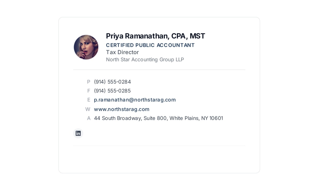Accountant Email Signature - Free AI Email Signature Generator, 50+ Real Email Signature Examples
