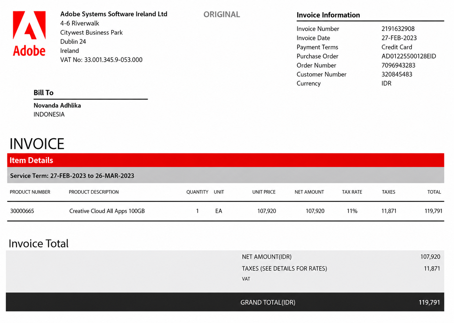 Adobe Invoice  - Free AI Invoice Generator, 50+ Real Invoice Examples